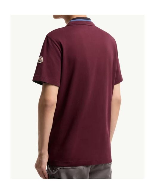 Moncler Purple Logo Embroidered Crewneck T-Shirt for men