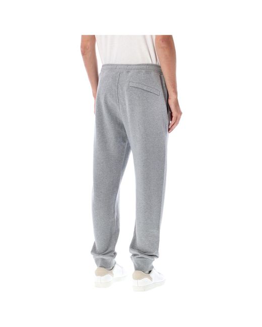 Stone Island Gray Logo Patch Drawstring Sweatpants for men