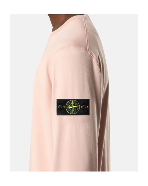 Stone Island Pink Regular -Fit Crewneck Sweatshirt With Raglan Sleeves for men