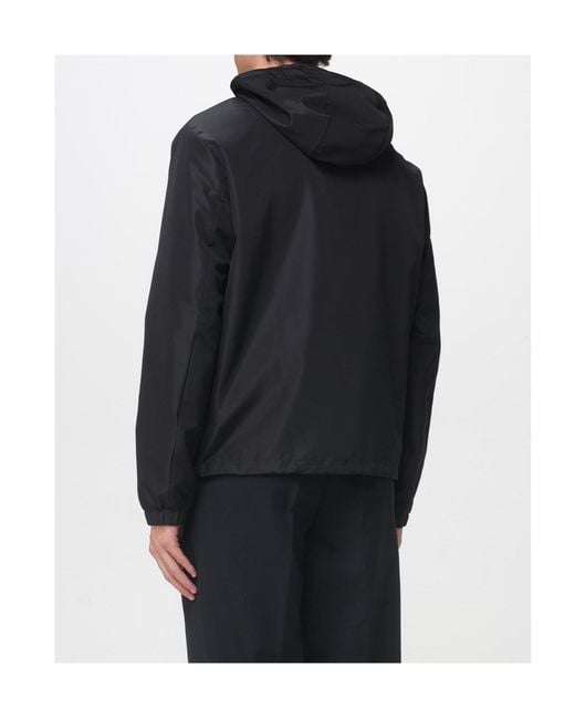 Fendi Black Ff Hooded Drawstring Jacket for men