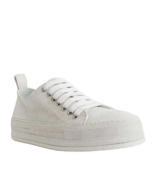 Ann Demeulemeester White Round-Toe Sneakers
