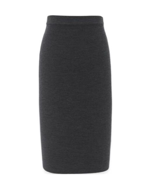 Saint Laurent Black High-Waist Pencil Skirt