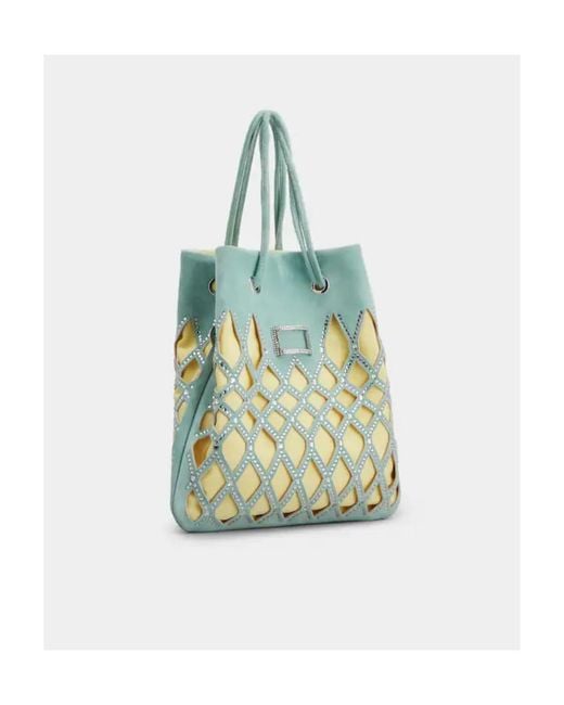 Roger Vivier Blue Mini Viv' Pocket Queeny Bag