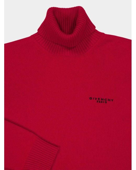 Givenchy Paris Signature Embroidered Turtleneck Sweater