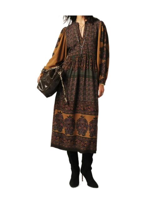 Ba&sh Brown Bubble Long-Sleeved Dress