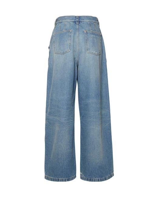 Palm Angels Blue Wide Leg Distressed Jeans