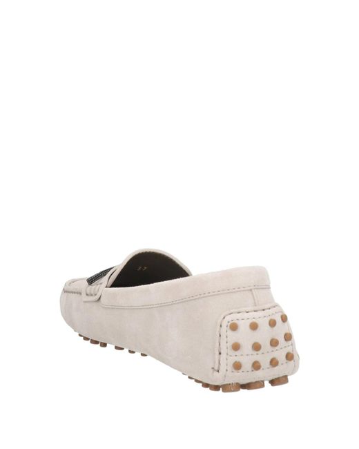 Brunello Cucinelli White Suede Driving Shoes
