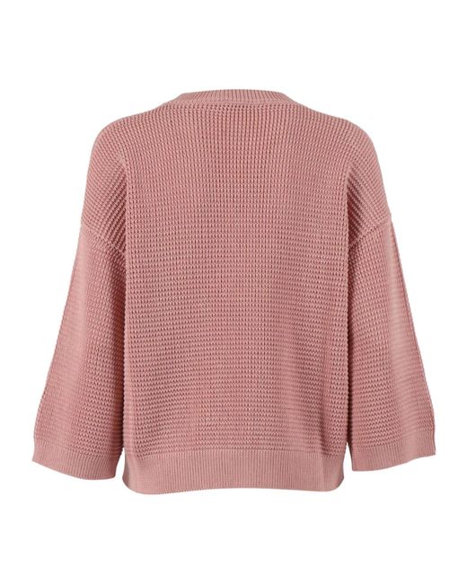 Peserico Pink Long-Sleeve Pocket Sweater