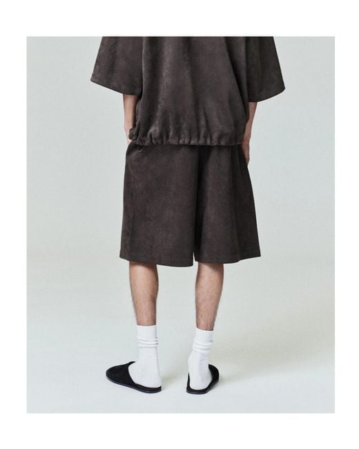 Fear Of God Brown Relaxed Suede-Effect Drawstring Shorts for men