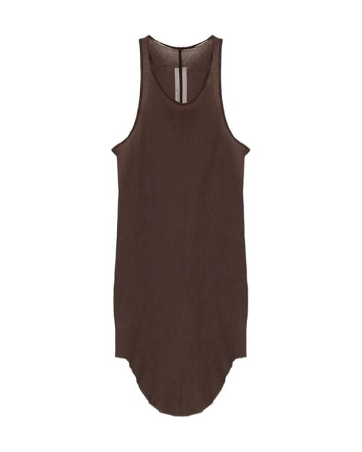 Rick Owens Brown Basic Rib Tank Top