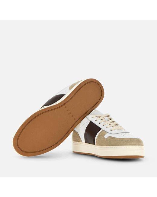 Hogan White H-Tv Logo Printed Panelled Sneakers for men
