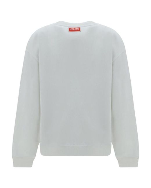 KENZO Gray Logo Embroidered Crewneck Sweatshirt