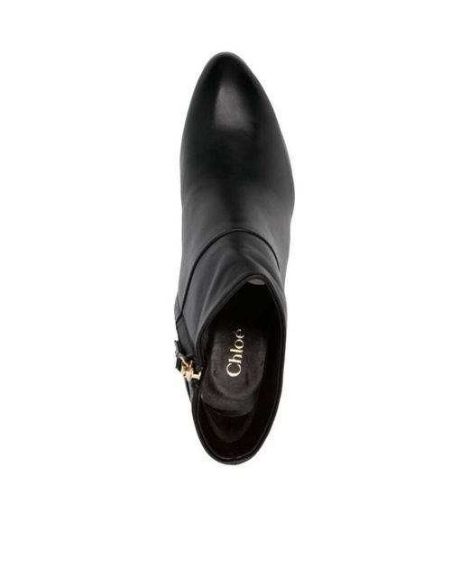 Chloé Black Leather Ankle Boots