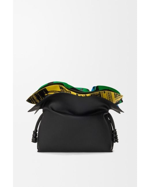 Loewe Black Medium Millefeuille Flamenco Clutch Bag