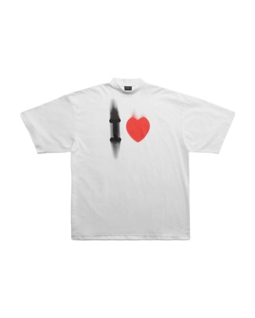 Balenciaga White Logo Short-Sleeved T-Shirt for men