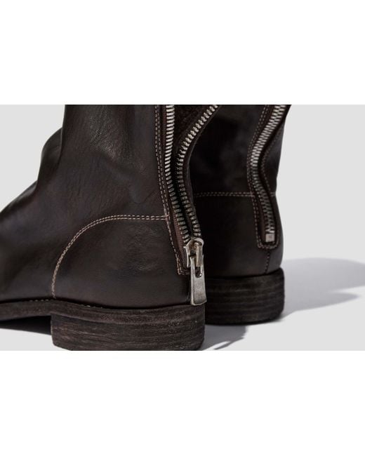 Guidi Black Zippered Ankle Boots for men