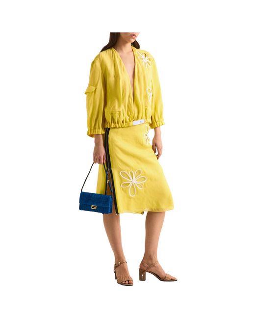Fendi Yellow Straight-Leg Mid-Length Knee-Length Skirt