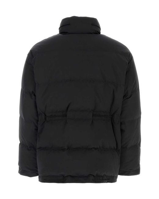 Valentino Black Logo Printed Zipped Padded Jacket for men