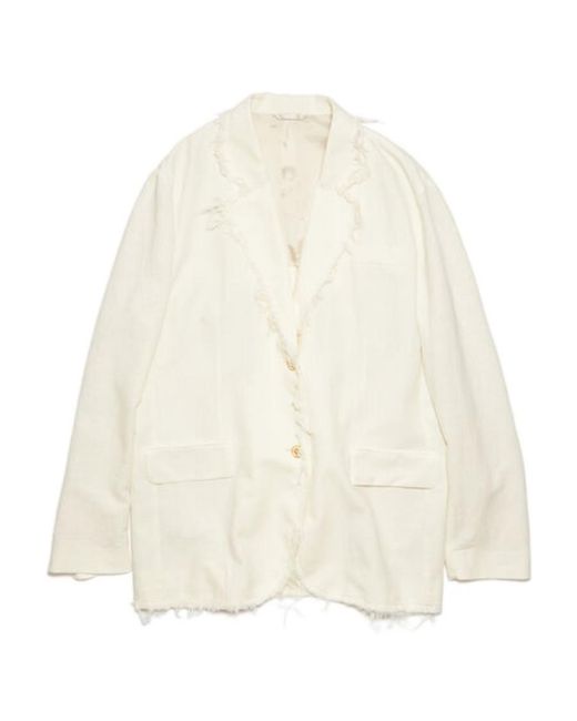Acne White Notched-Collar Single-Breasted Blazer