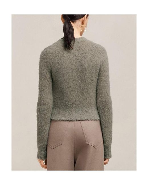 AMI Gray Ami Brushed Crewneck Knitted Jumper