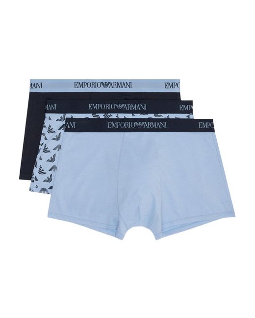 Emporio Armani Blue Three Pairs Of Underwear Suit for men