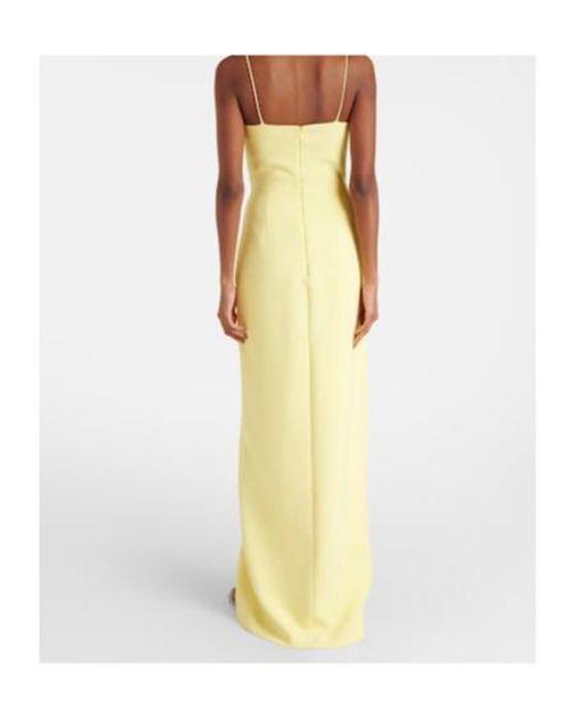 David Koma Yellow Side-Slit Corset Gown