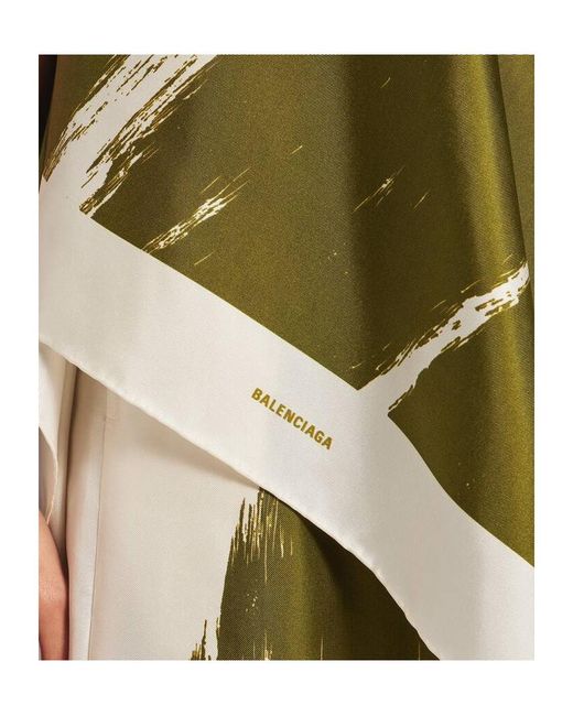 Balenciaga Green Brush Scratch Scarf Top