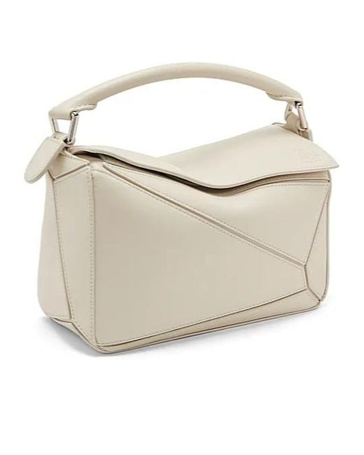 Loewe White Anagram Embossed Small Puzzle Bag