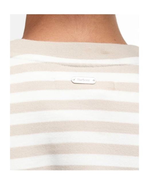 Barbour Natural Striped Crew Neck Sweatshirt