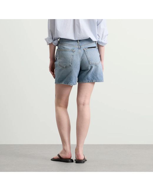 Anine Bing Blue Delaney Denim Mini Shorts