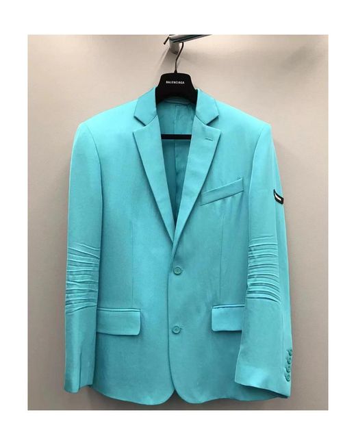 Balenciaga Blue Single-Breasted Blazer
