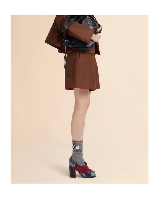 Marni Brown Logo-Patch Shorts