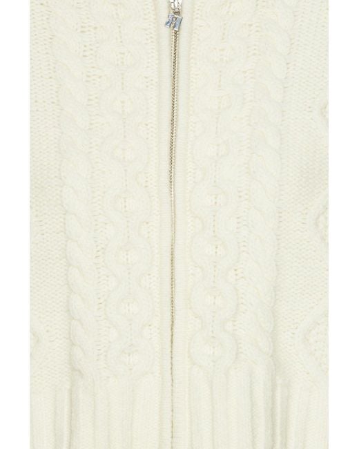ROTATE BIRGER CHRISTENSEN White Cable-Knit Hooded Cardigan