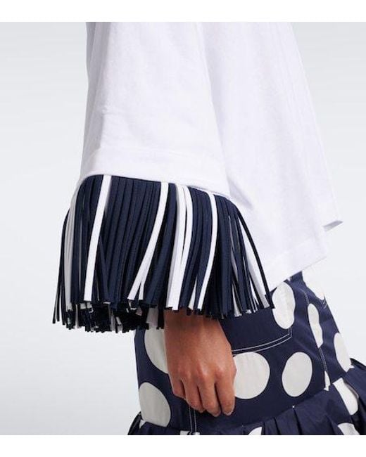 Jacquemus White Cabana Fringed Cotton Jersey T-Shirt