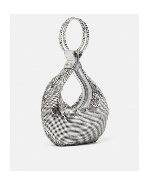 Versace Metallic Chain-Linked Mesh Clutch Bag