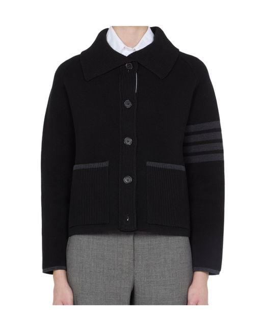 Thom Browne Black Wool-Blend Jacket