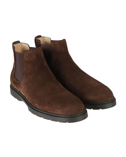 Tod's Brown Tronchetto Round Toe Boots for men