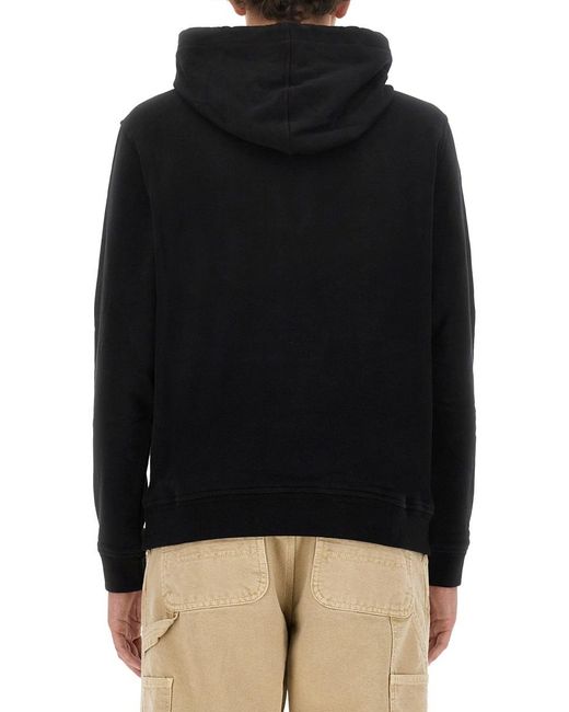 Belstaff Black Logo Patch Drawstring Hoodie for men