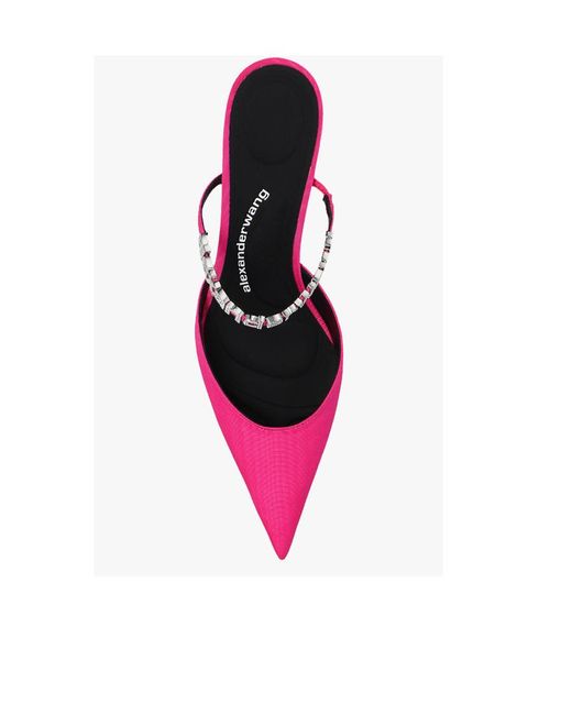 Alexander Wang Pink Delphine 65Mm Embellished Mules