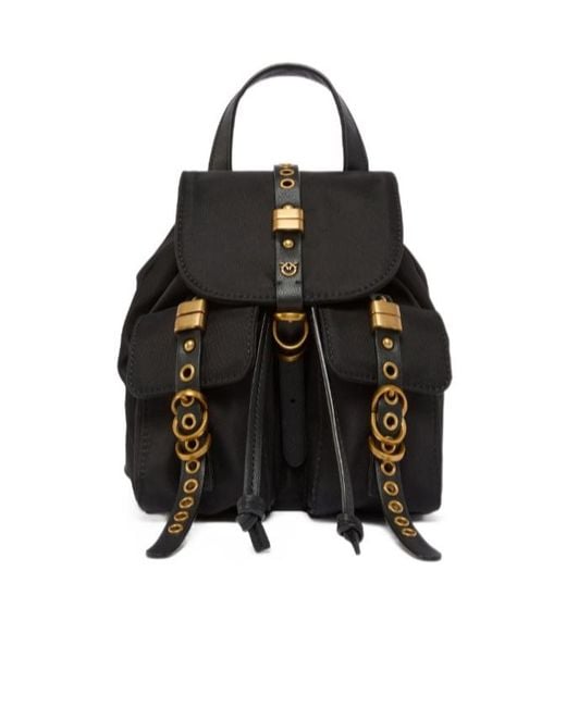 Pinko Black Drawstring Detailed Small Backpack