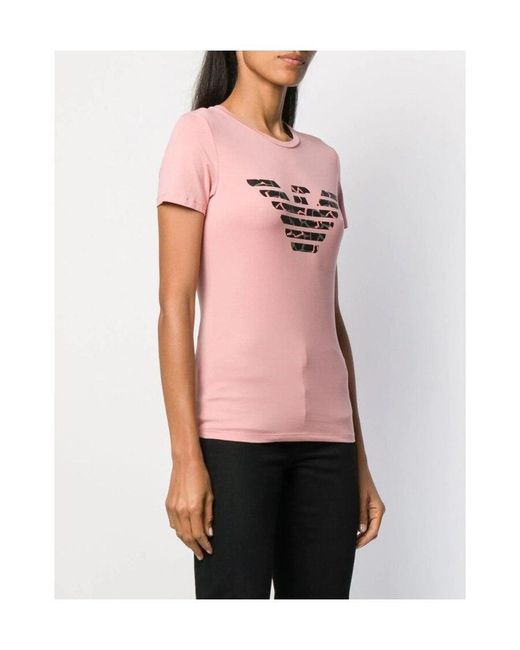 Emporio Armani Pink Logo Printed T-Shirt