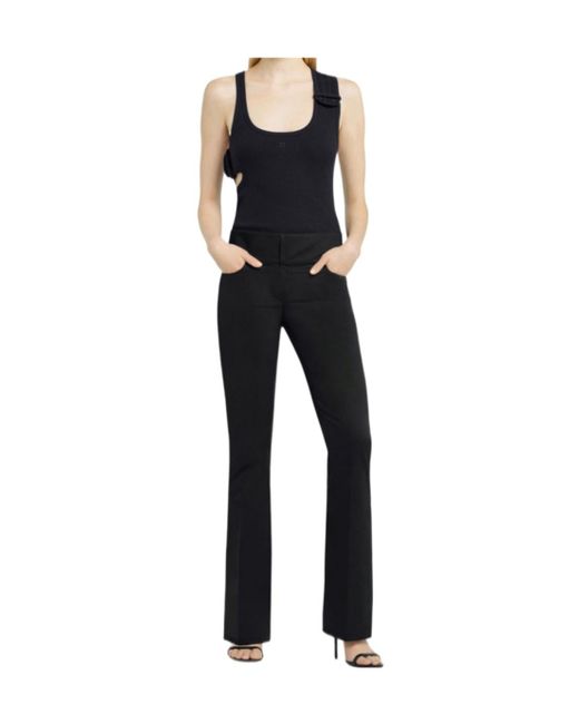 Courreges Black Courrèges 90's Ribbed Cut-Out Detailed Tank Top