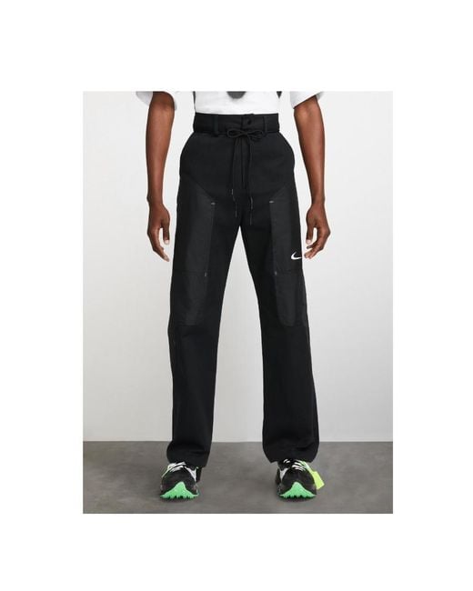 Nike Black X Off- Drawstring Straight Leg Trousers for men