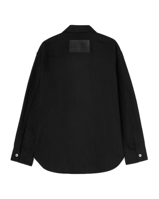 Jil Sander Black Long-Sleeved Denim Shirt for men