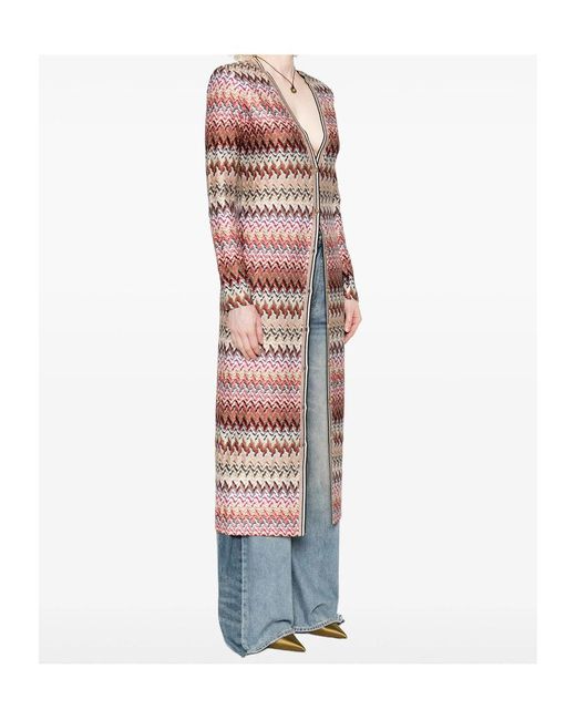 Missoni Multicolor Zigzag-Pattern Cardi-Coat