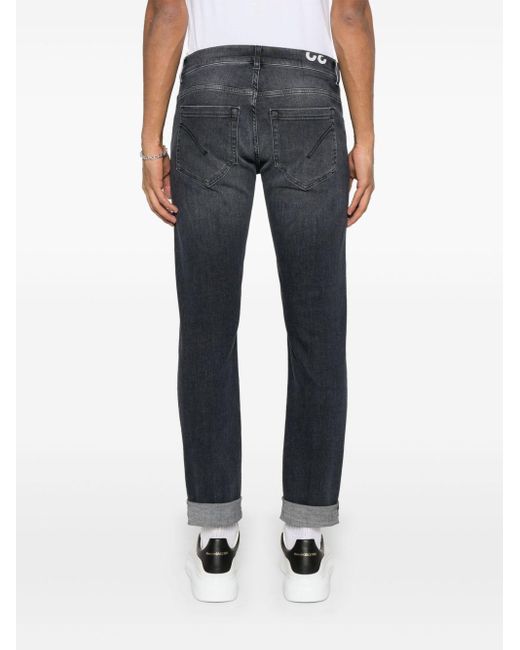 Dondup Blue Belt Loop Denim Trousers for men