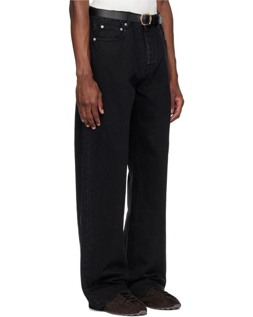 Jacquemus Blue Logo Detailed Straight-Leg Jeans for men