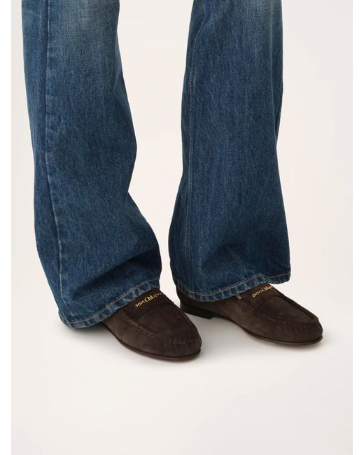 Chloé Brown Chloé Logo Chain Loafers