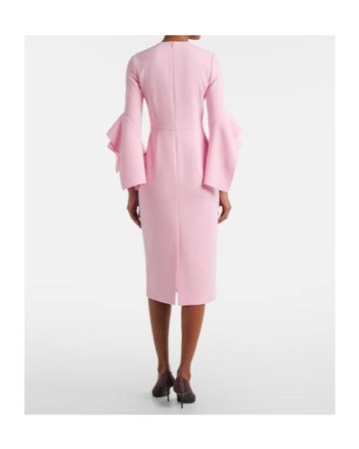 Roksanda Pink Ruffled Midi Dress