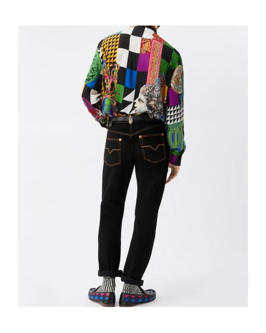Versace Black Straight Jeans for men
